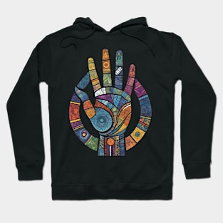 Mosaic Pattern Hand Hoodie